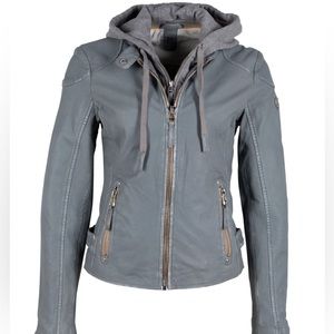 Like New Mauritius Finja Leather Jacket, Winter Sky Color
